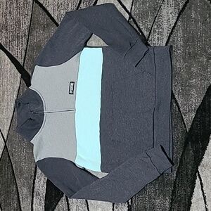VS PINK 2018 QUARTER-ZIP COLOR-BLOCK KANGAROO POCKET SWEATSHIRT